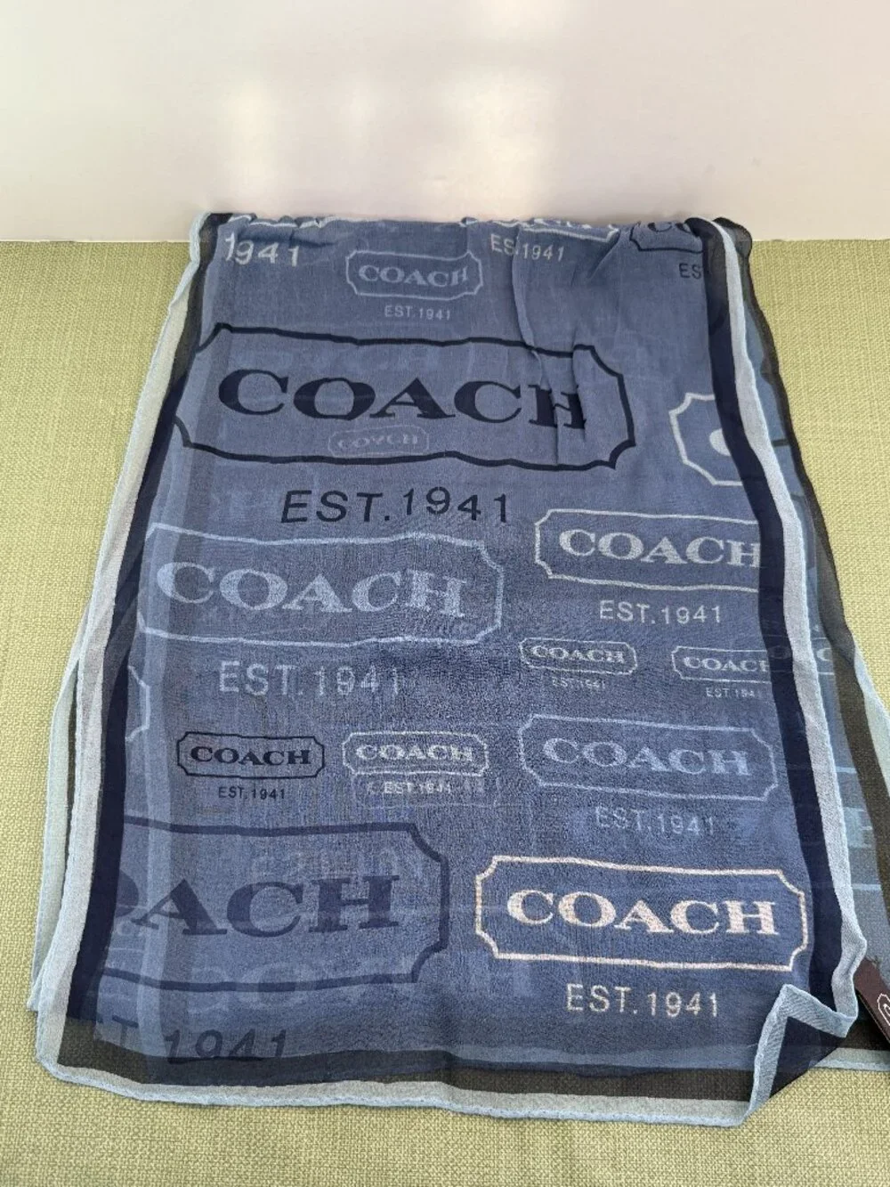 Coach scarf in shades of blue